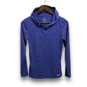 Nike Dri-Fit‎ Women's Heather Purple Pullover Lightweight Hoodie Size XS 16.5x25